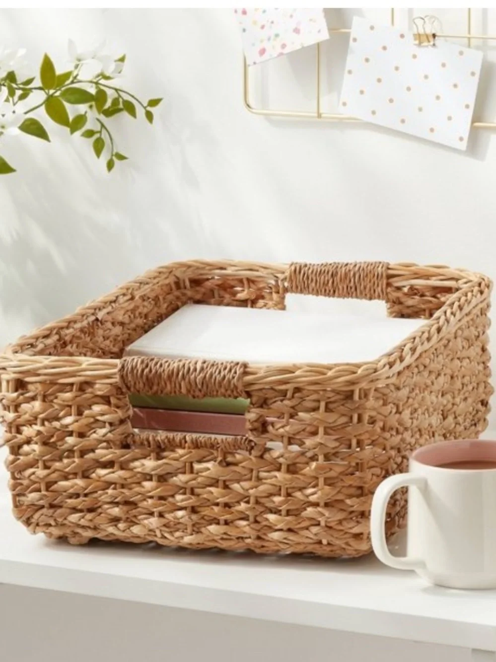 THRESHOLD NWT  Braided Seagrass Folio Bin -17x12